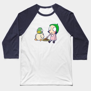 sarah and duck sharing cookies / children cartoon Baseball T-Shirt